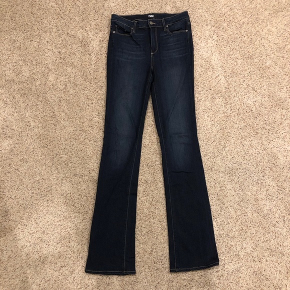 Paige High Rise Manhattan Boot Cut Jeans - Picture 2 of 6